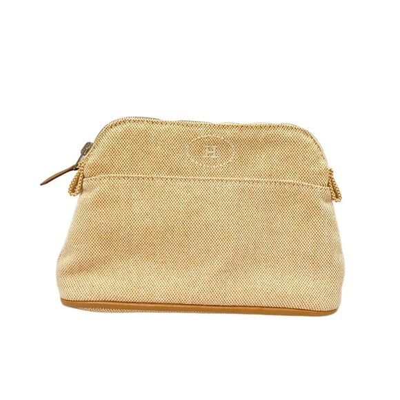 HERMES Bolide Pouch 20 - Cream Orange Toile H Leather None Pouch 174-082225 - Picture 1 of 8